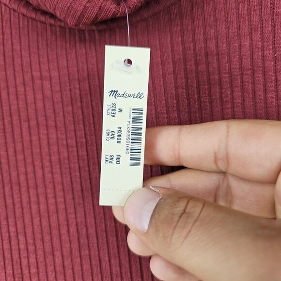 Madewell Top Womens Size M Rouge Turtleneck Ribbed Knit Lightweight Stretch NWT - Picture 4 of 8